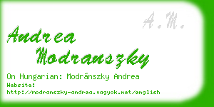 andrea modranszky business card