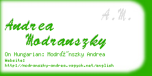 andrea modranszky business card